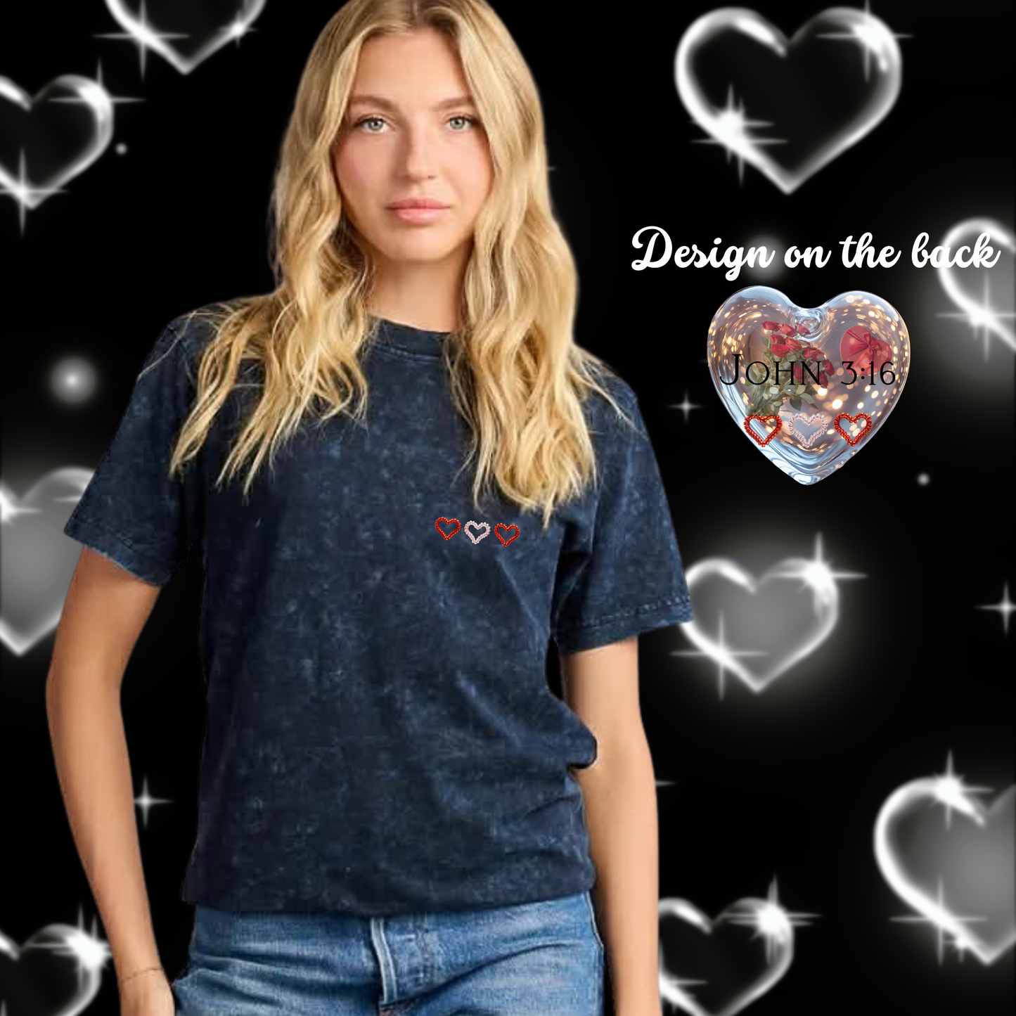 John 3:16 Valentine glass heart